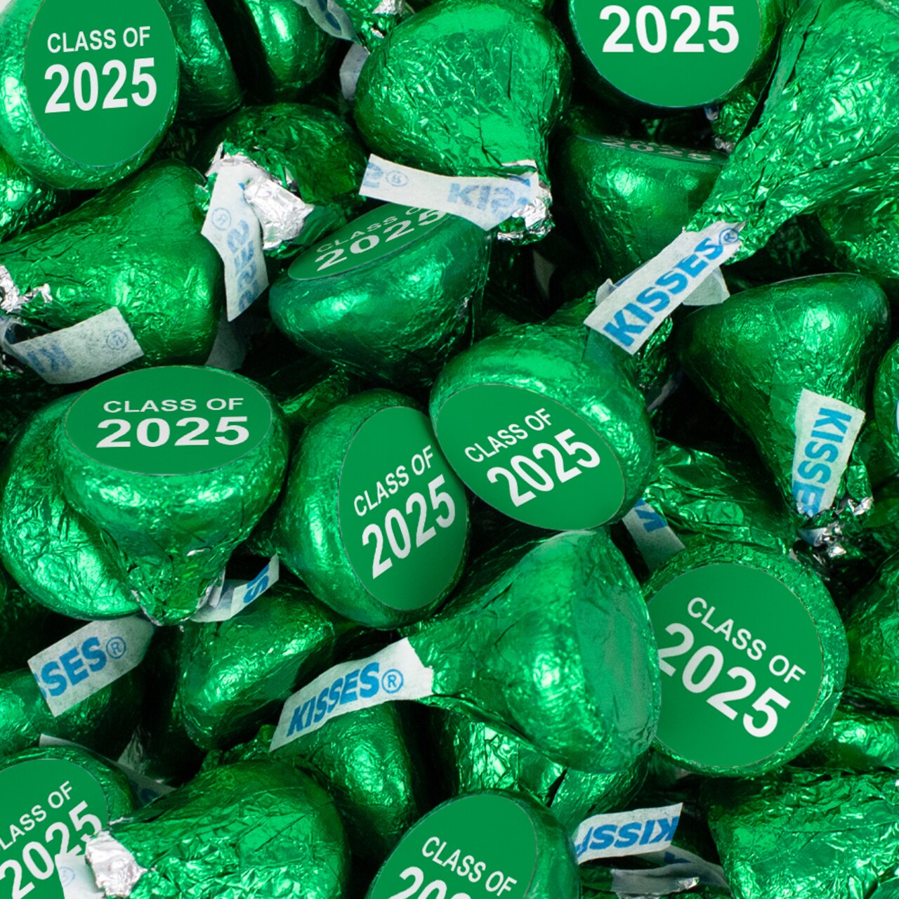 Green Graduation Candy Hershey's Kisses Milk Chocolate Class of 2025 by Just Candy
